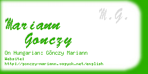 mariann gonczy business card